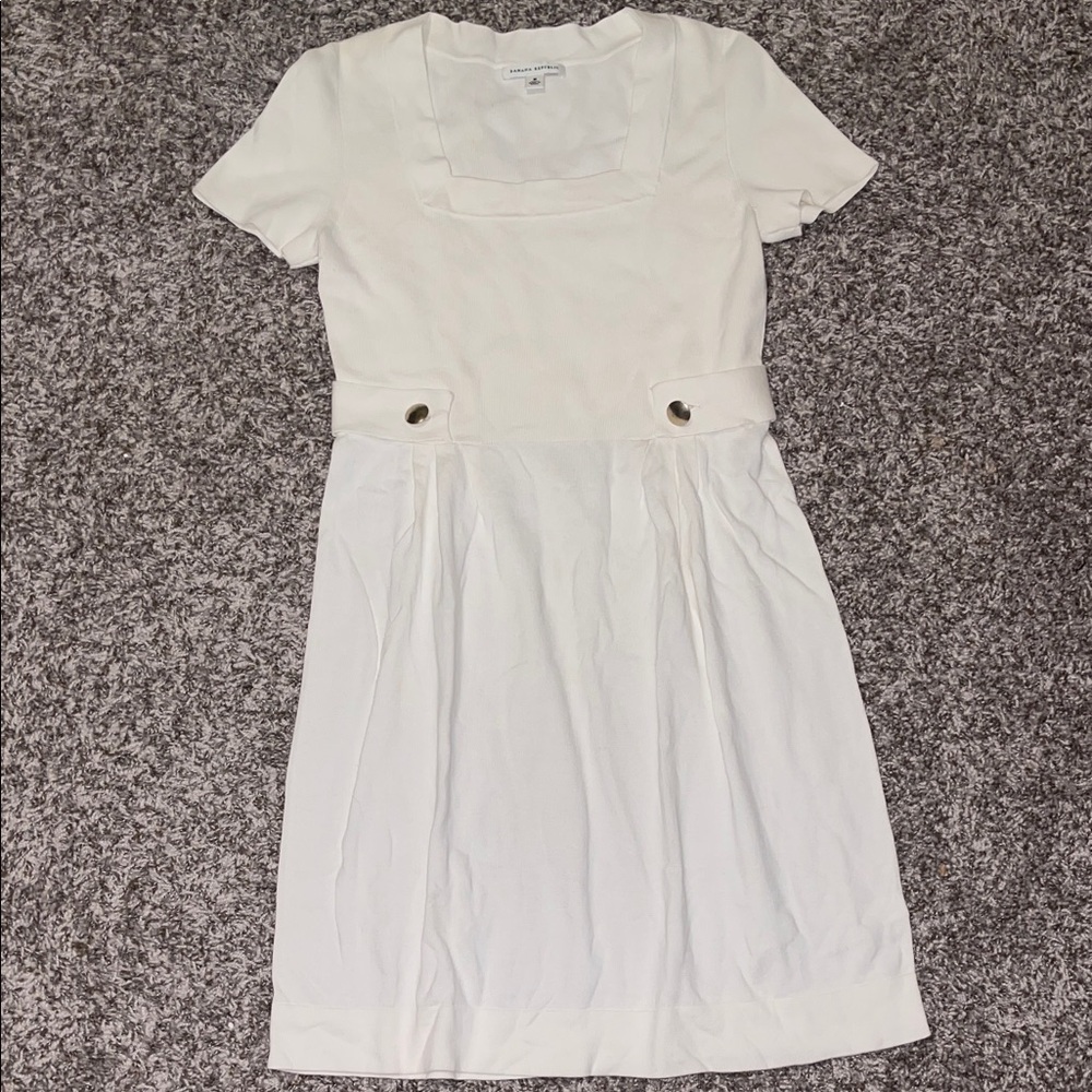White off white square neckline dress medium